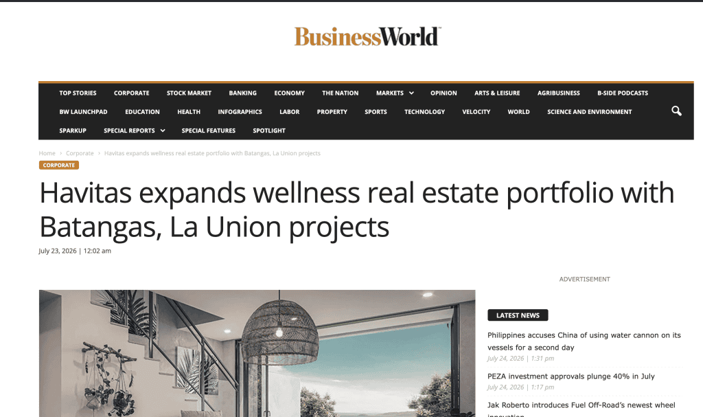 Business World Havitas Expands Wellness Portfolio