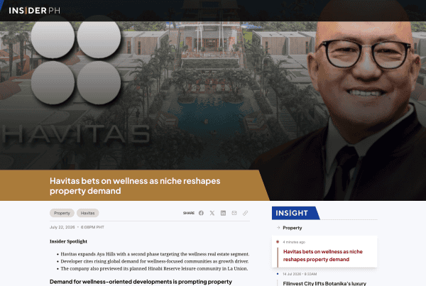 InsiderPH Havitas bets on wellness as niche reshapes property demand.
